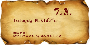 Telegdy Miklós névjegykártya
