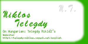 miklos telegdy business card